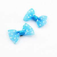 Kokardka z organzy niebieska