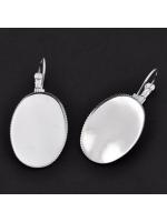 Earring component oval 18 x 25 mm silver