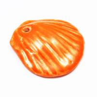 Zawieszka porcelanowa muszekla pomarańczowa Zawieszka porcelanowa muszekla pomarańczowa
