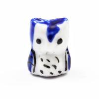 Sowa porcelanowa 17 x 14 mm granatowa Sowa porcelanowa 17 x 14 mm granatowa