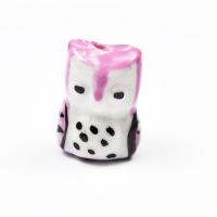 Sowa porcelanowa 17 x 14 mm różowa Sowa porcelanowa 17 x 14 mm różowa