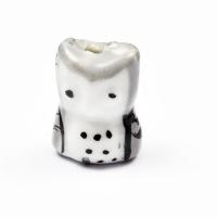 Sowa porcelanowa 17 x 14 mm szara Sowa porcelanowa 17 x 14 mm szara