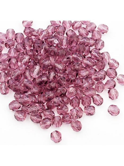 Koraliki czeskie Fire Polished Lt Amethyst 6 mm 10 szt.