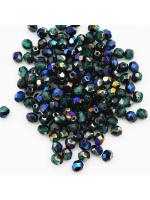 Koraliki czeskie Fire Polished 4 mm Blue Iris - Emerald 10 szt.