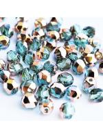 Koraliki czeskie Fire Polished copper-teal 6 mm 10 szt.