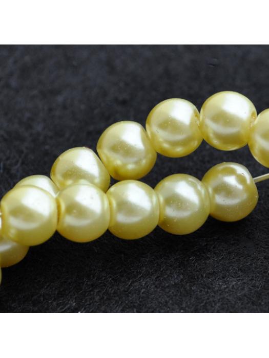 Glass bead 6 mm 10 pcs yellow