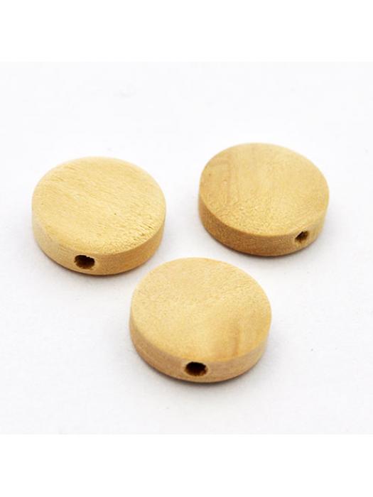 Koralik drewniany pastylka naturalna 15 mm 