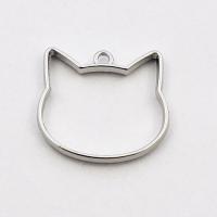 Zawieszka głowa kota srebrne obwódka 34 x 30 mm Zawieszka głowa kota srebrne obwódka 34 x 30 mm