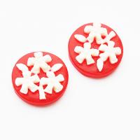 Kaboszon 14 mm kwiatki czerwony
