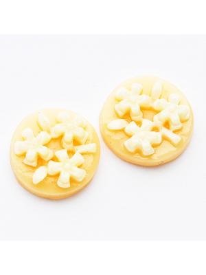 Kaboszon 14 mm kwiatki brzoskwiniowa Kaboszon 14 mm kwiatki brzoskwiniowa