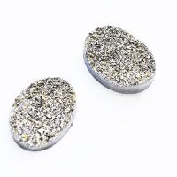 Kaboszon druzy 18 x 13 mm ciemne srebro Kaboszon druzy 18 x 13 mm ciemne srebro