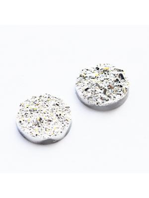 Kaboszon druzy jasne srebro Kaboszon druzy jasne srebro