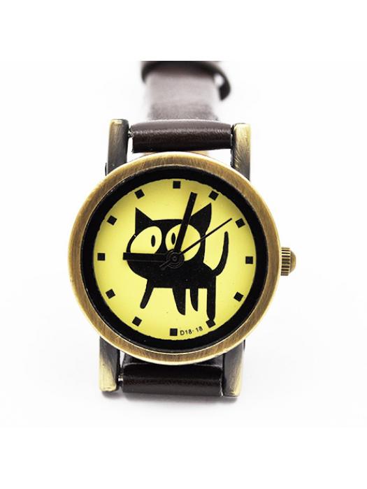 Zegarek kotek brązowy-wymaga wymiany baterii
